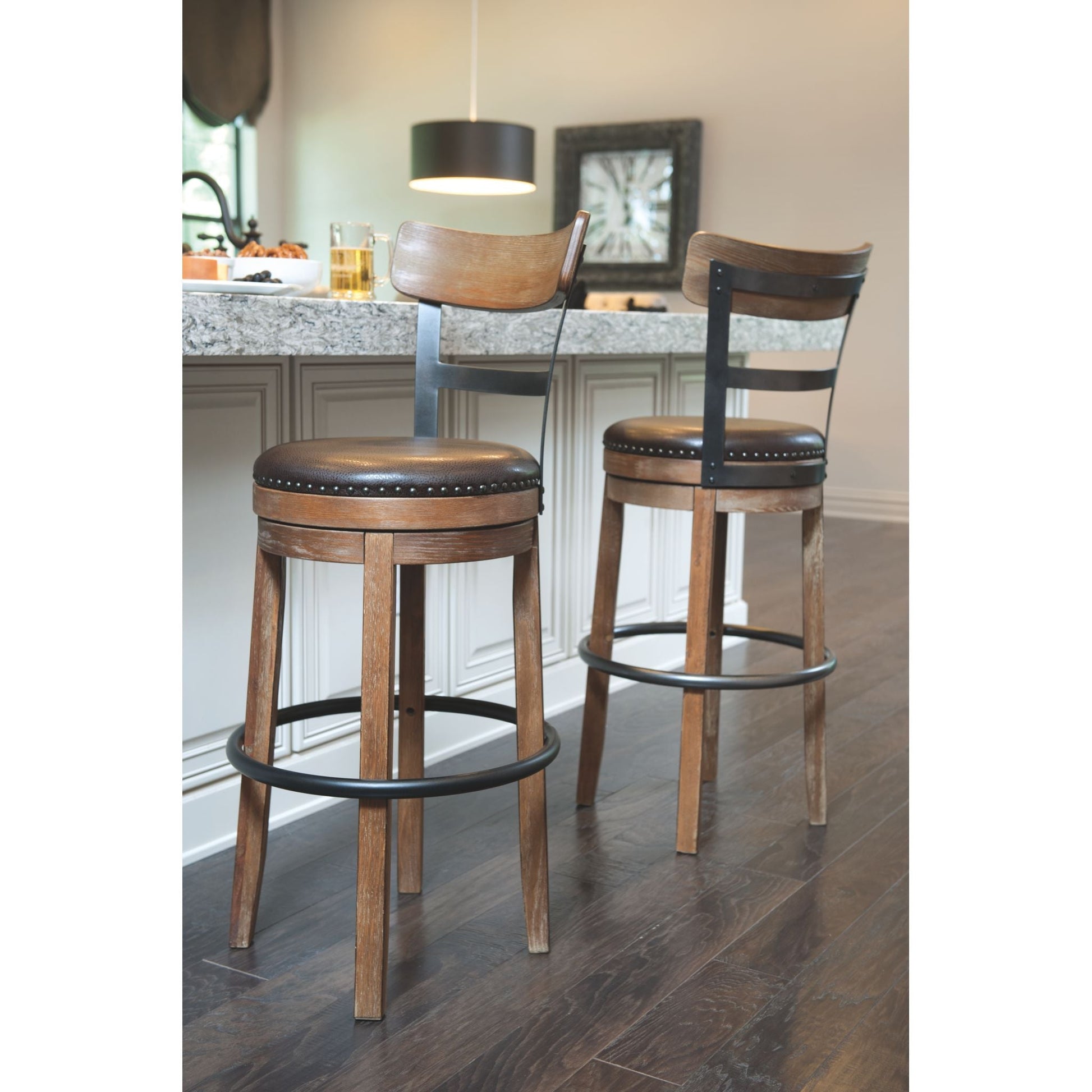 Pinnadel Bar Stool - Dark Brown - (D542-130)