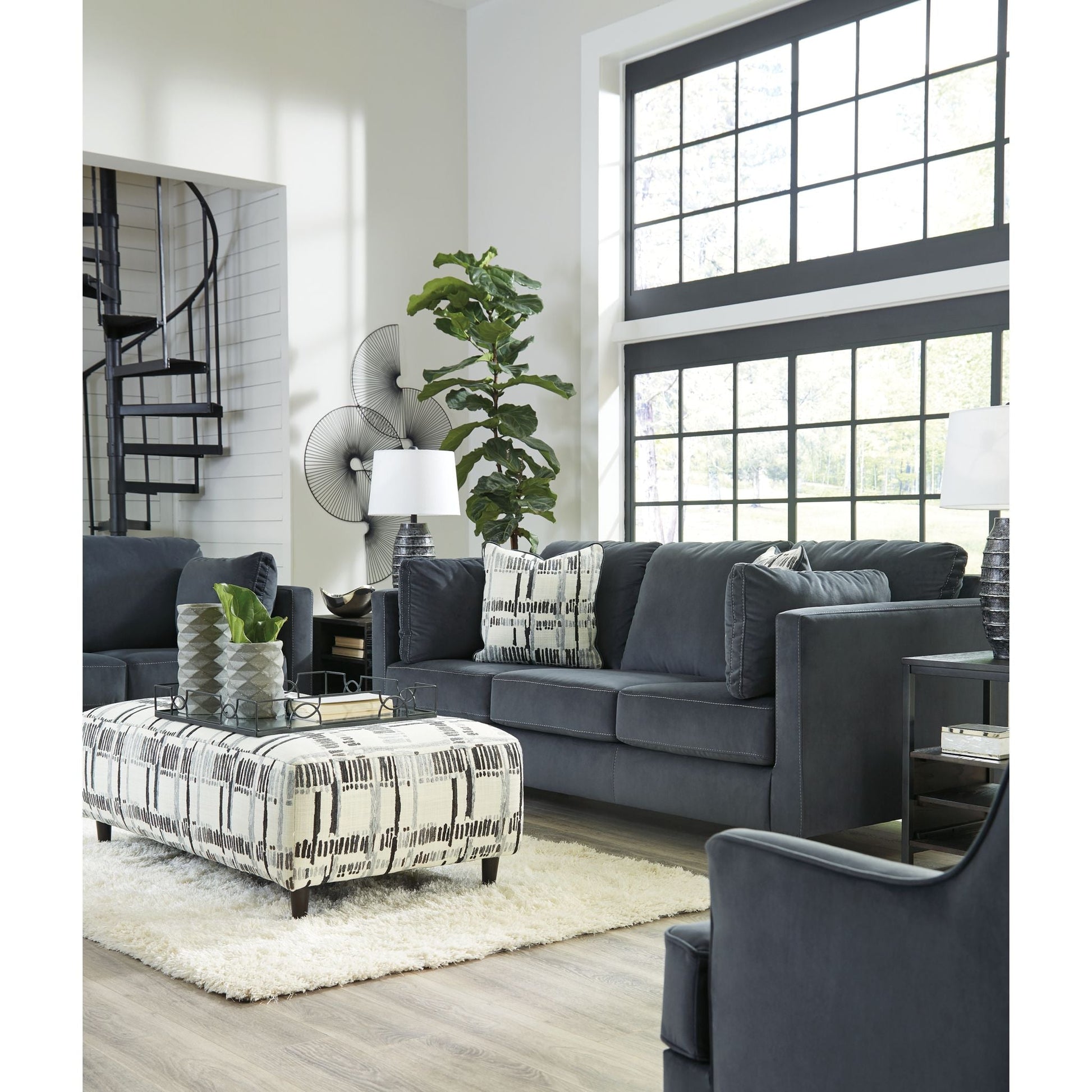 Kennewick Oversized Accent Ottoman - Shadow