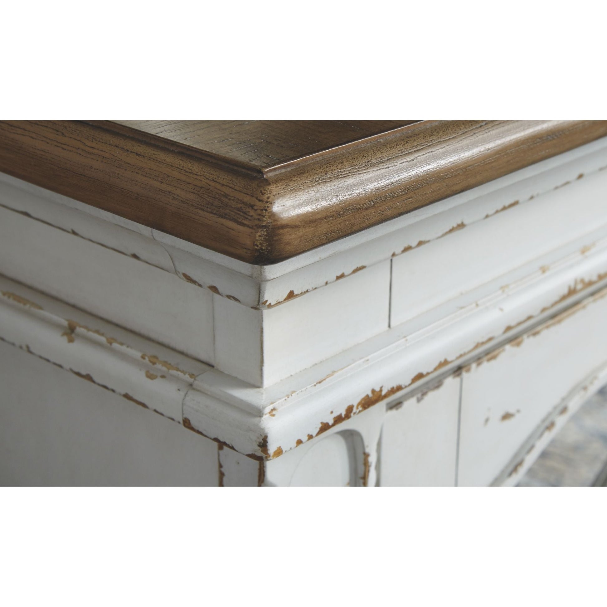 Realyn Large TV Stand - Chipped White
