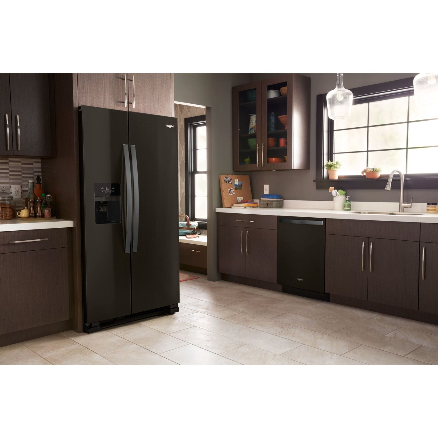 Whirlpool Side x Side Fridge (WRS325SDHV) - Black Stainless