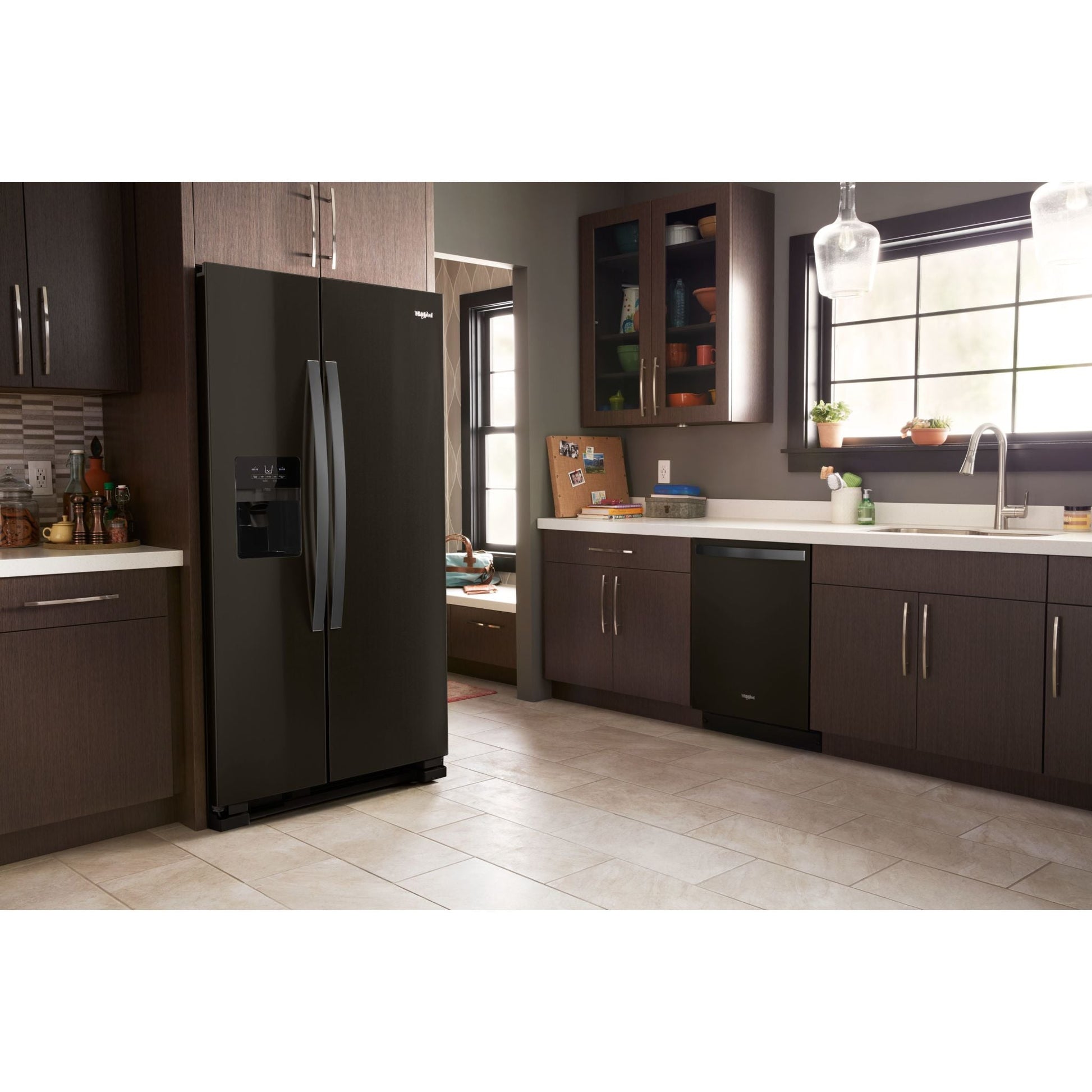 Whirlpool Side x Side Fridge (WRS325SDHV) - Black Stainless