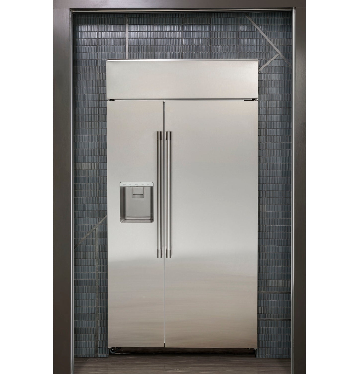 Monogram 36" Built In Side By Side Stainless Steel Dispenser Refrigerator - ZISS360DNSS