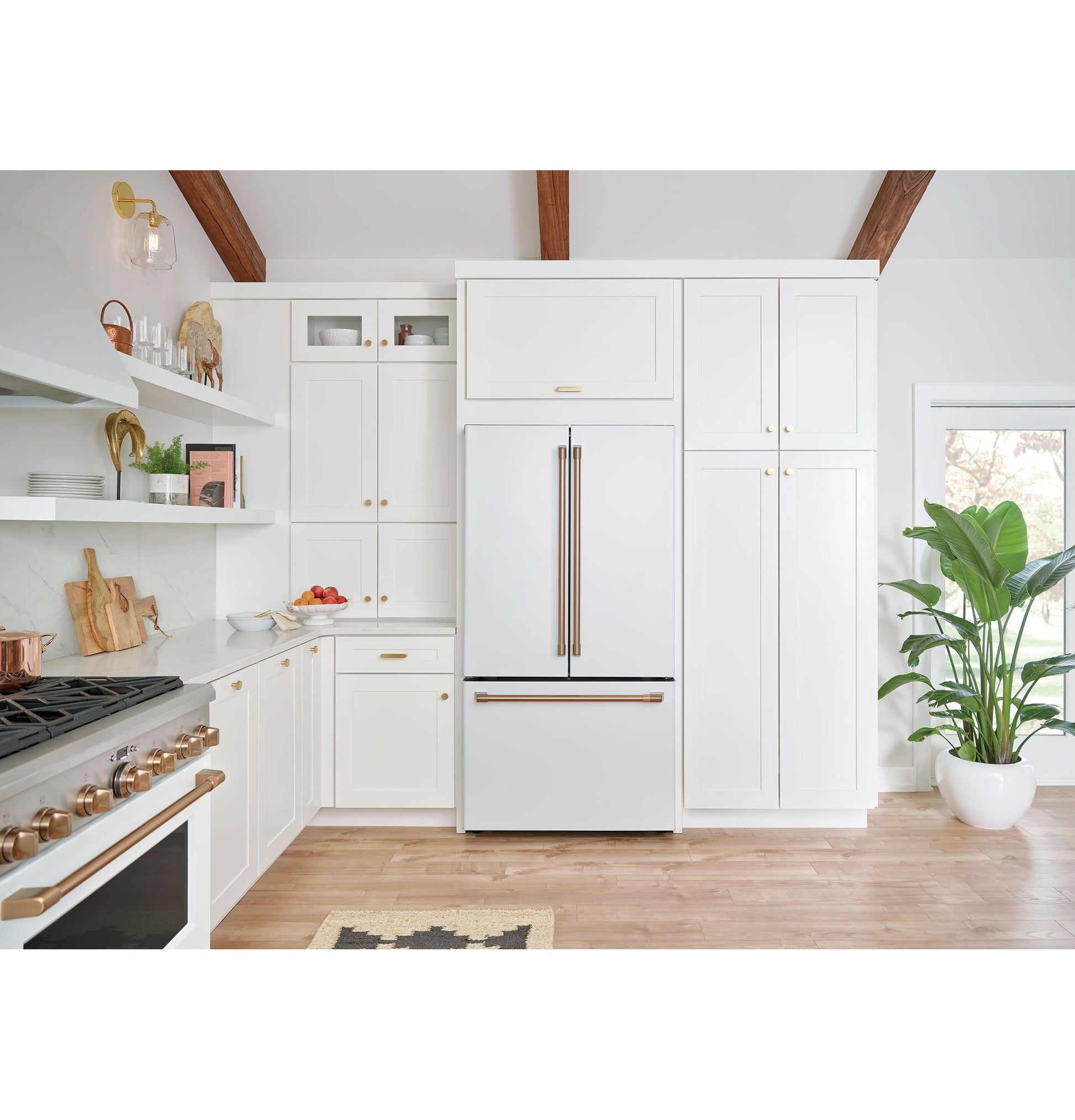 Café Energy Star® 23.1 Cu. Ft. Counter-Depth French-Door Refrigerator Matte White - CWE23SP4MW2