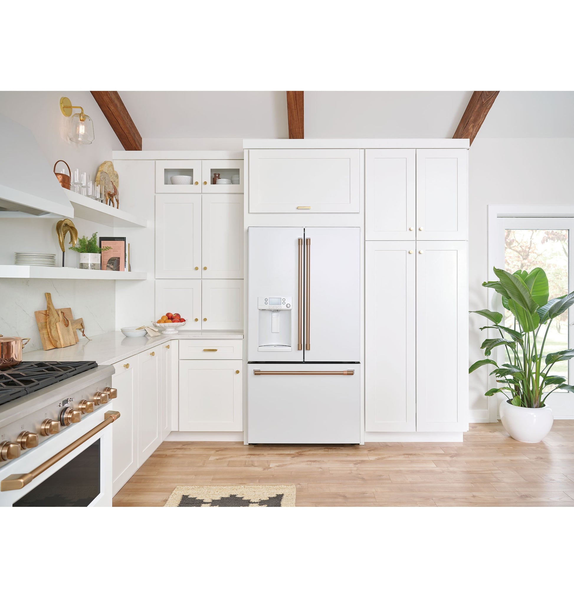 Café 22.2 Cu. Ft. Counter-Depth French-Door Refrigerator with Hot Water Dispenser Matte White - CYE22TP4MW2