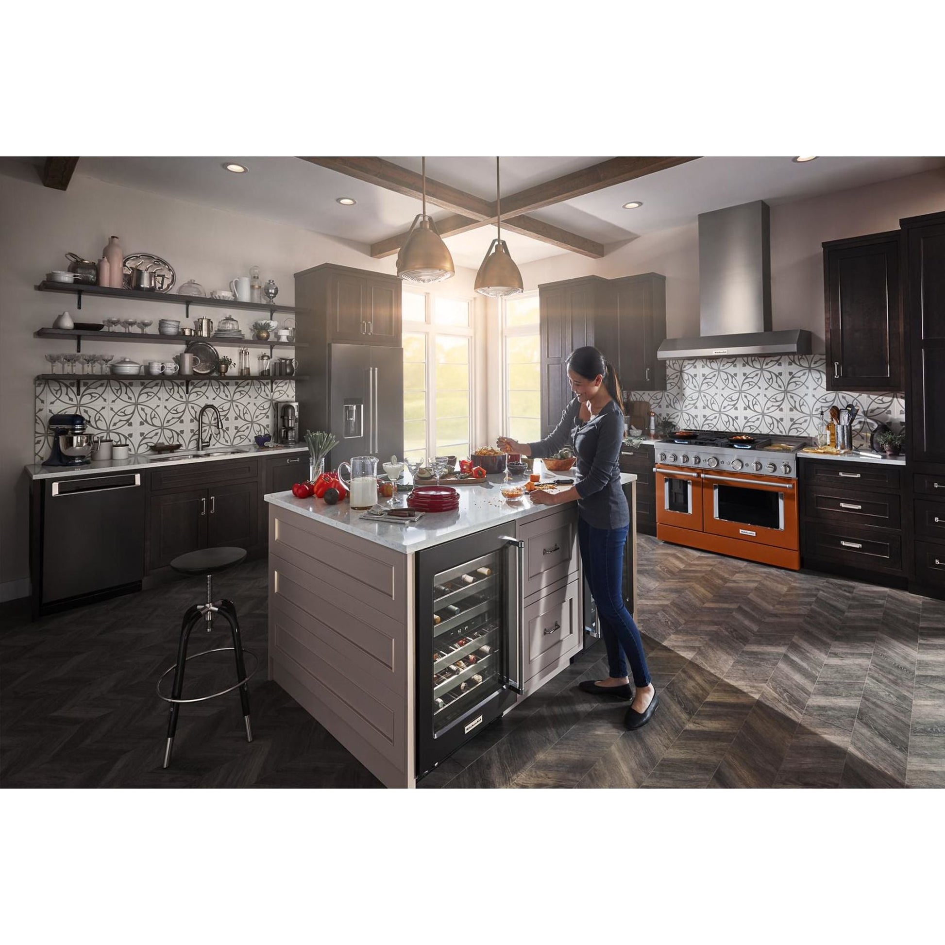KitchenAid French Door Fridge (KRFC704FBS) - Black Stainless