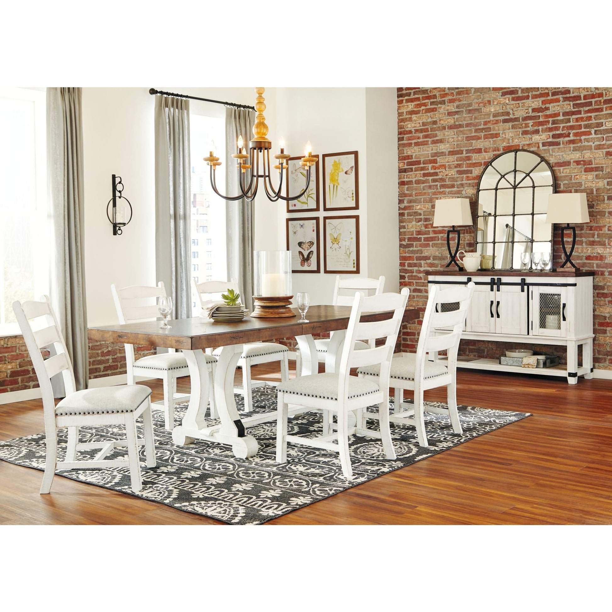 Valebeck Table - White/Brown - (D546-35)