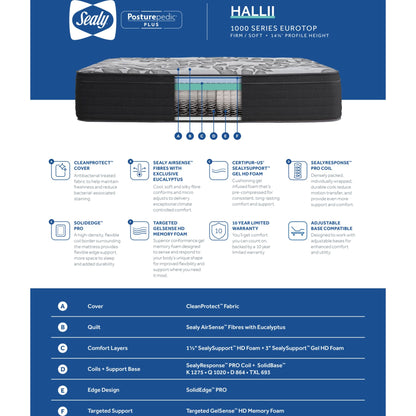Sealy Hallii Euro Top Full Mattress