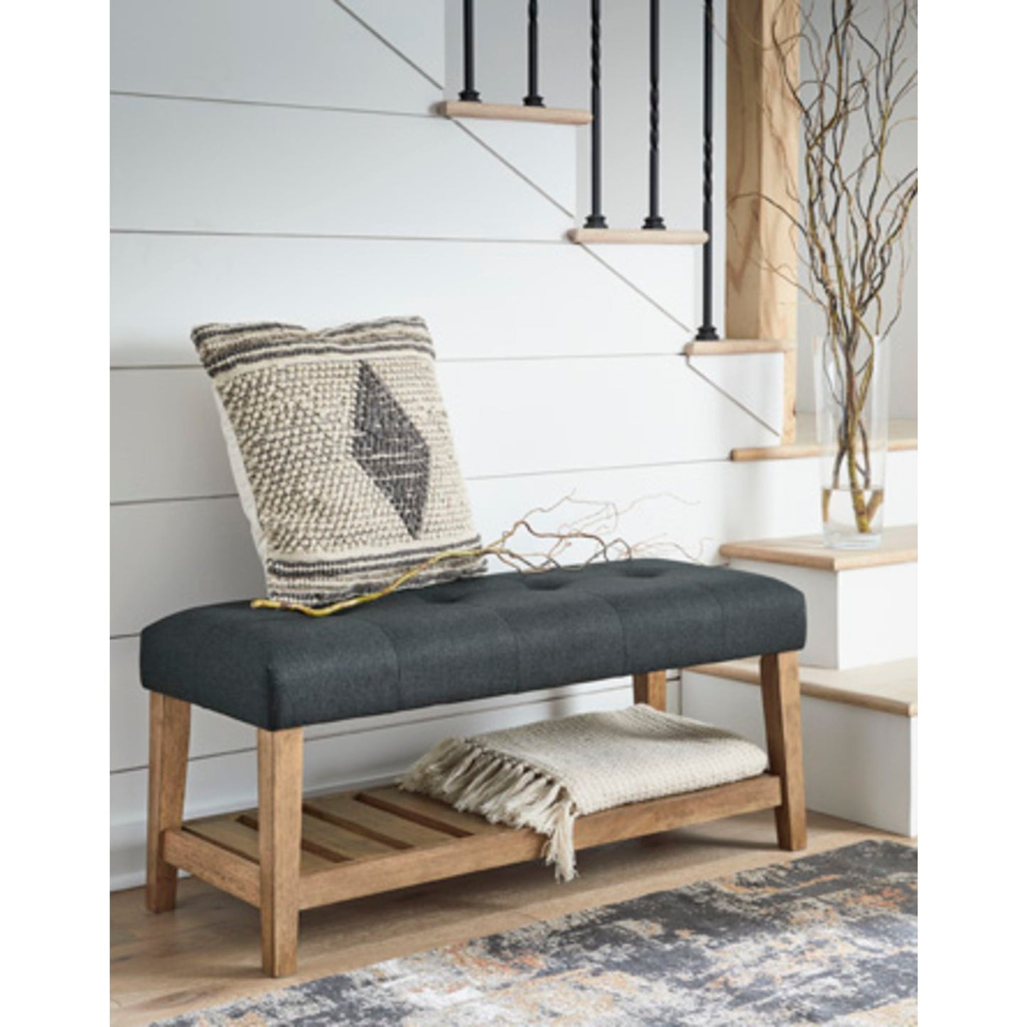 Cabellero Bench - Charcoal/Brown