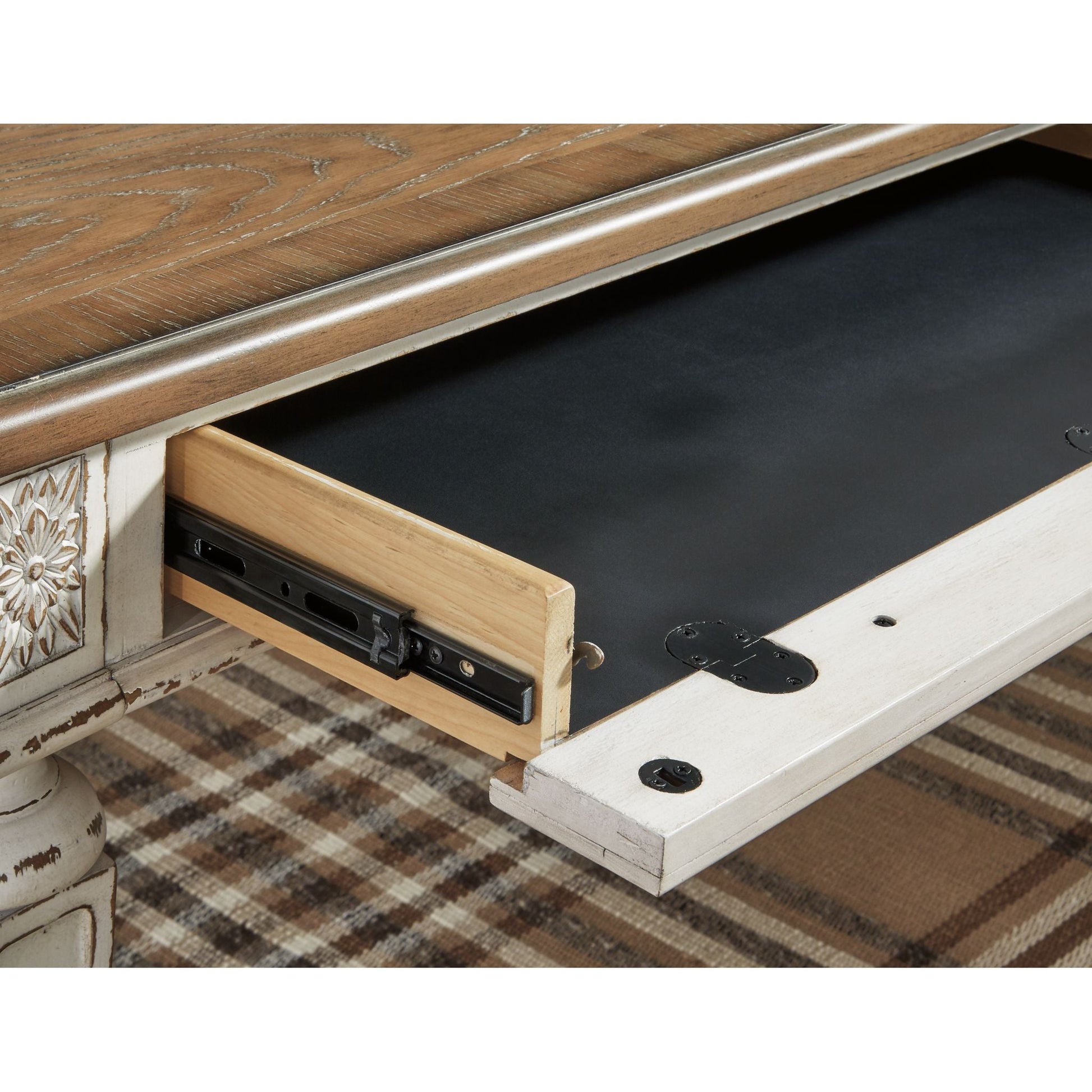 Realyn Desk - White/Brown