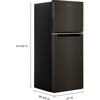 Whirlpool Top Mount Fridge (WRT312CZJV) - Black Stainless