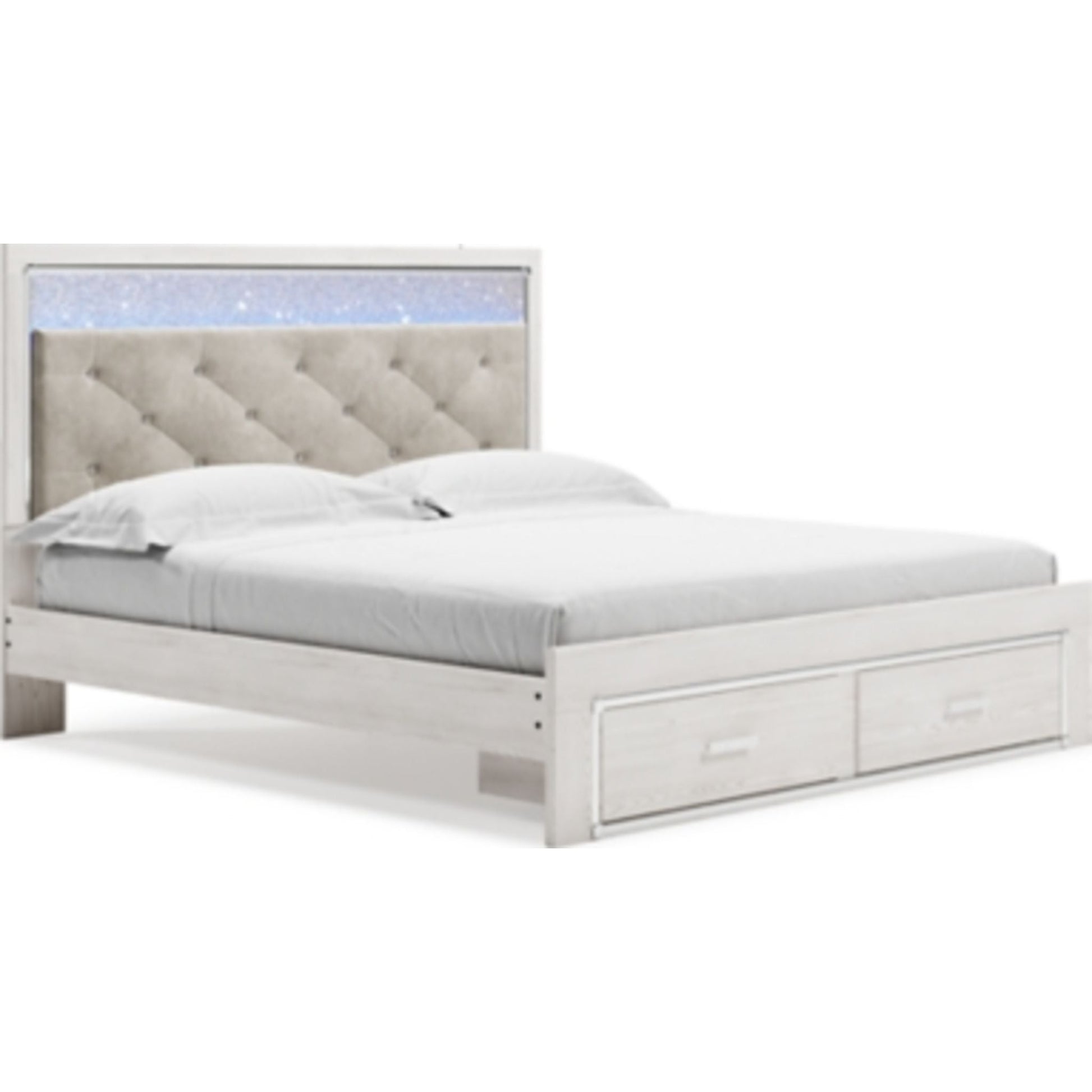 Altyra 3 Piece King Platform Bed - White