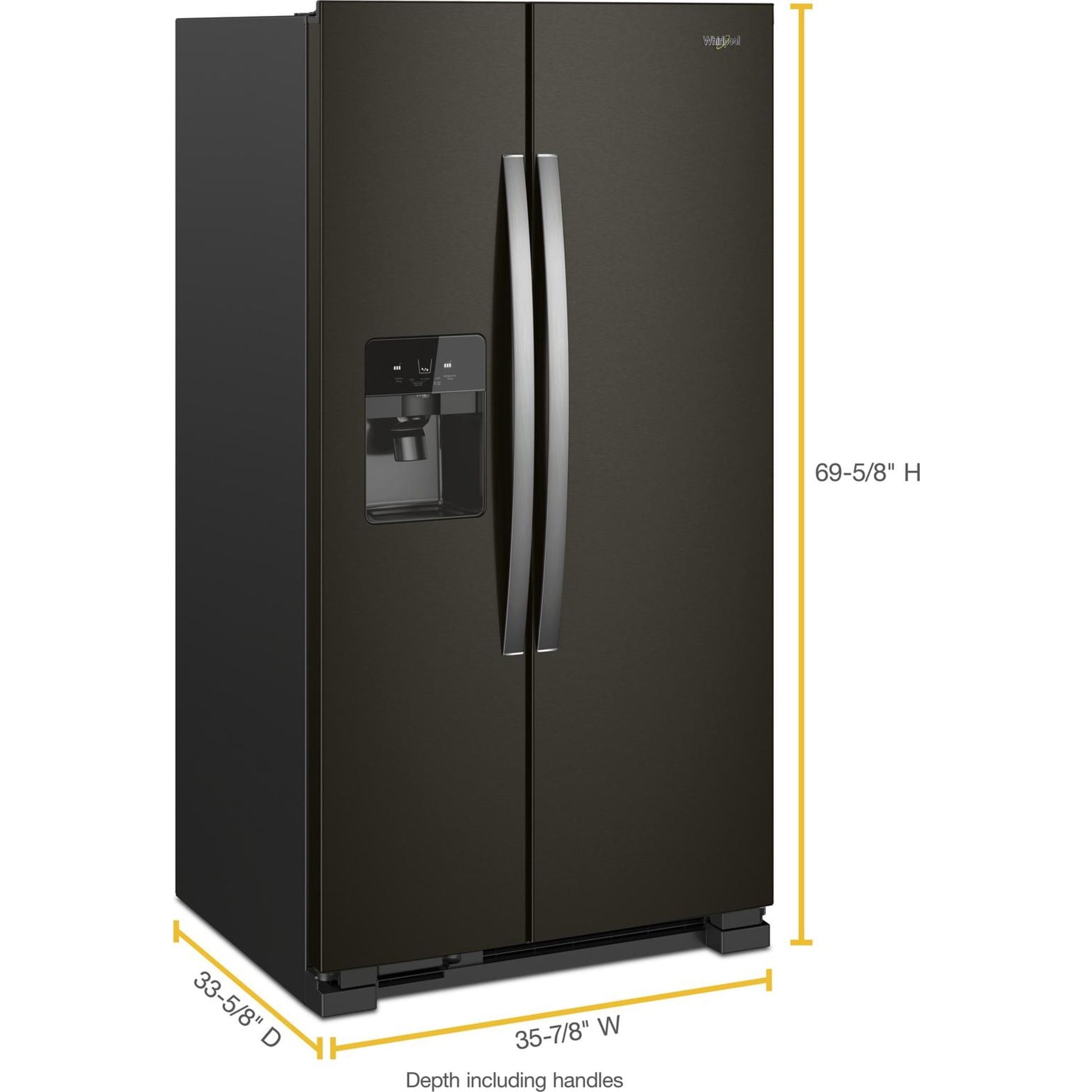 Whirlpool Side x Side Fridge (WRS325SDHV) - Black Stainless