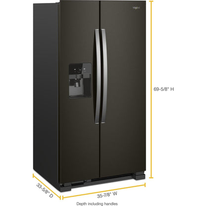 Whirlpool Side x Side Fridge (WRS325SDHV) - Black Stainless