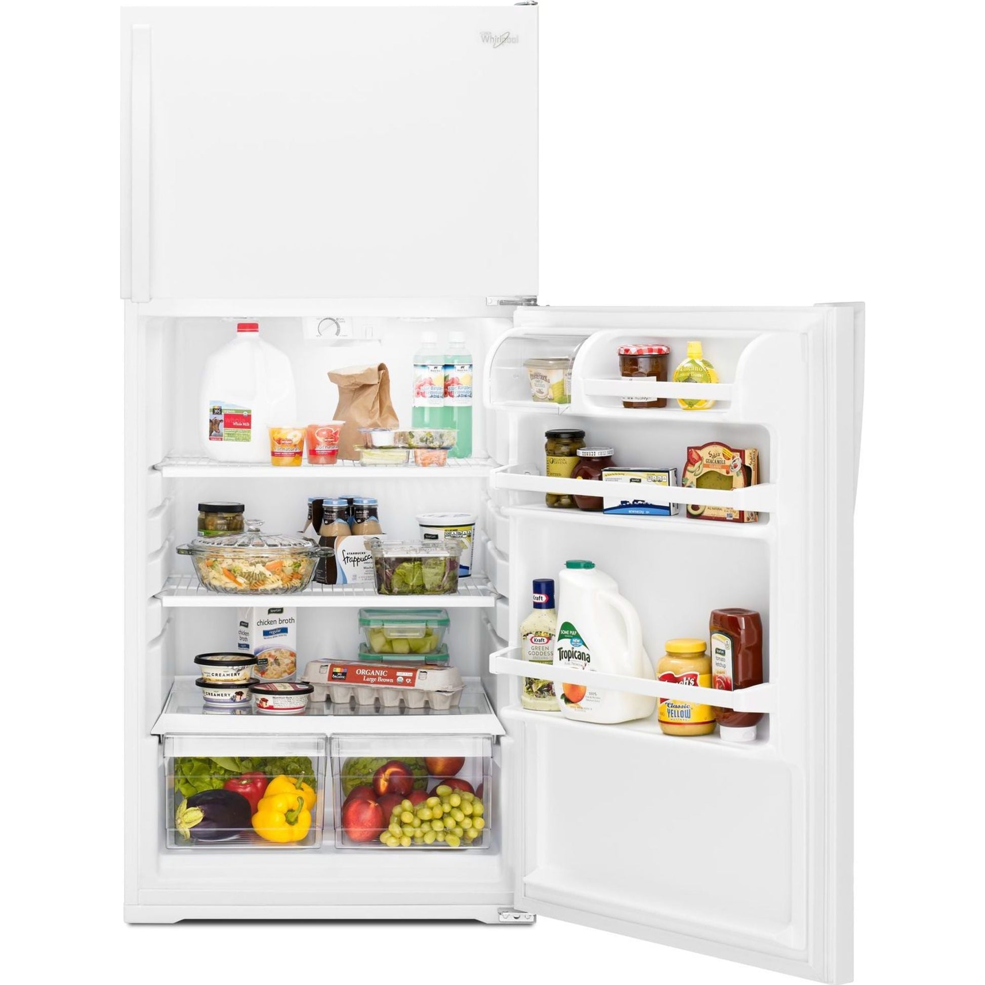 Whirlpool Top Mount Fridge (WRT134TFDW) - White