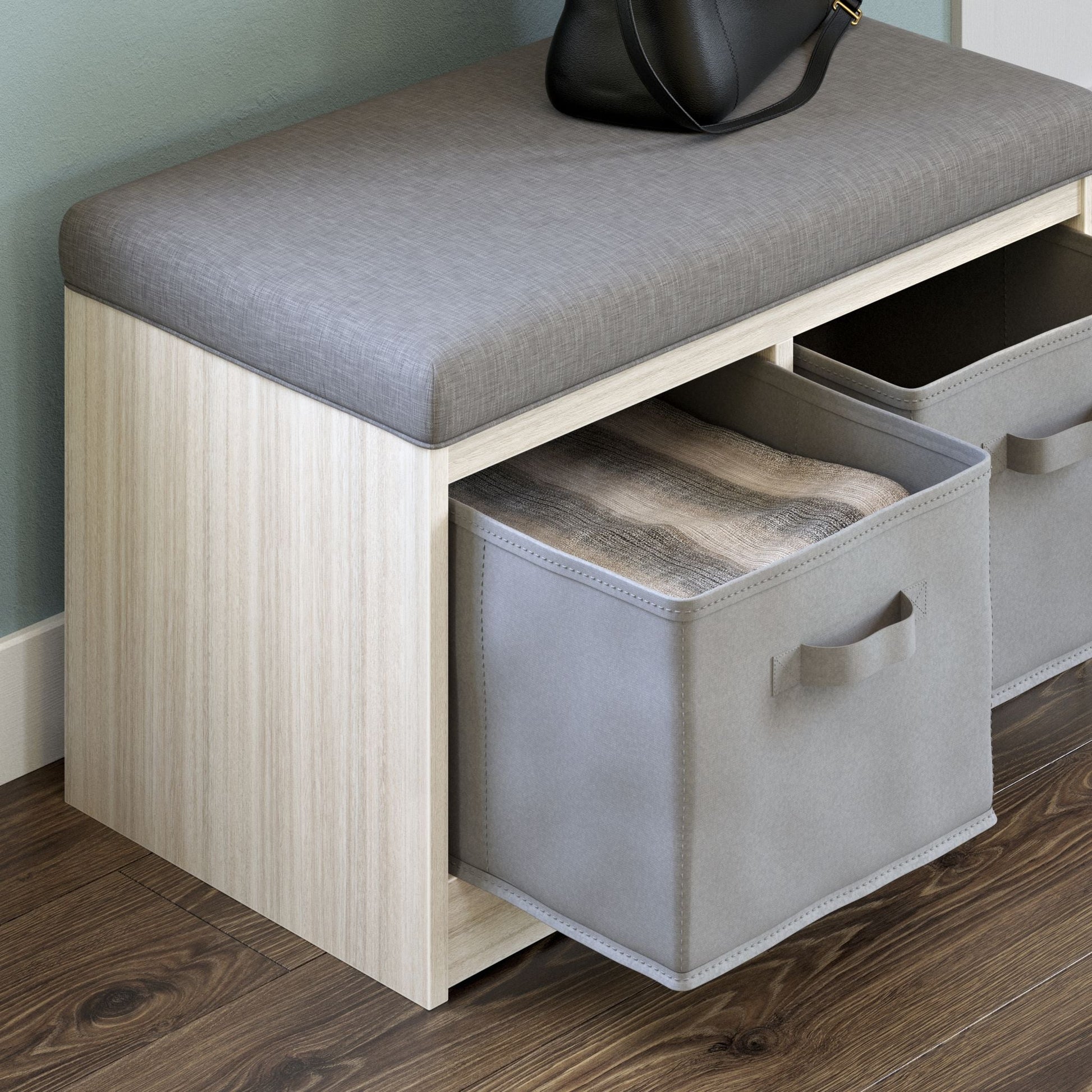 Blariden Storage Bench - Gray/Natural
