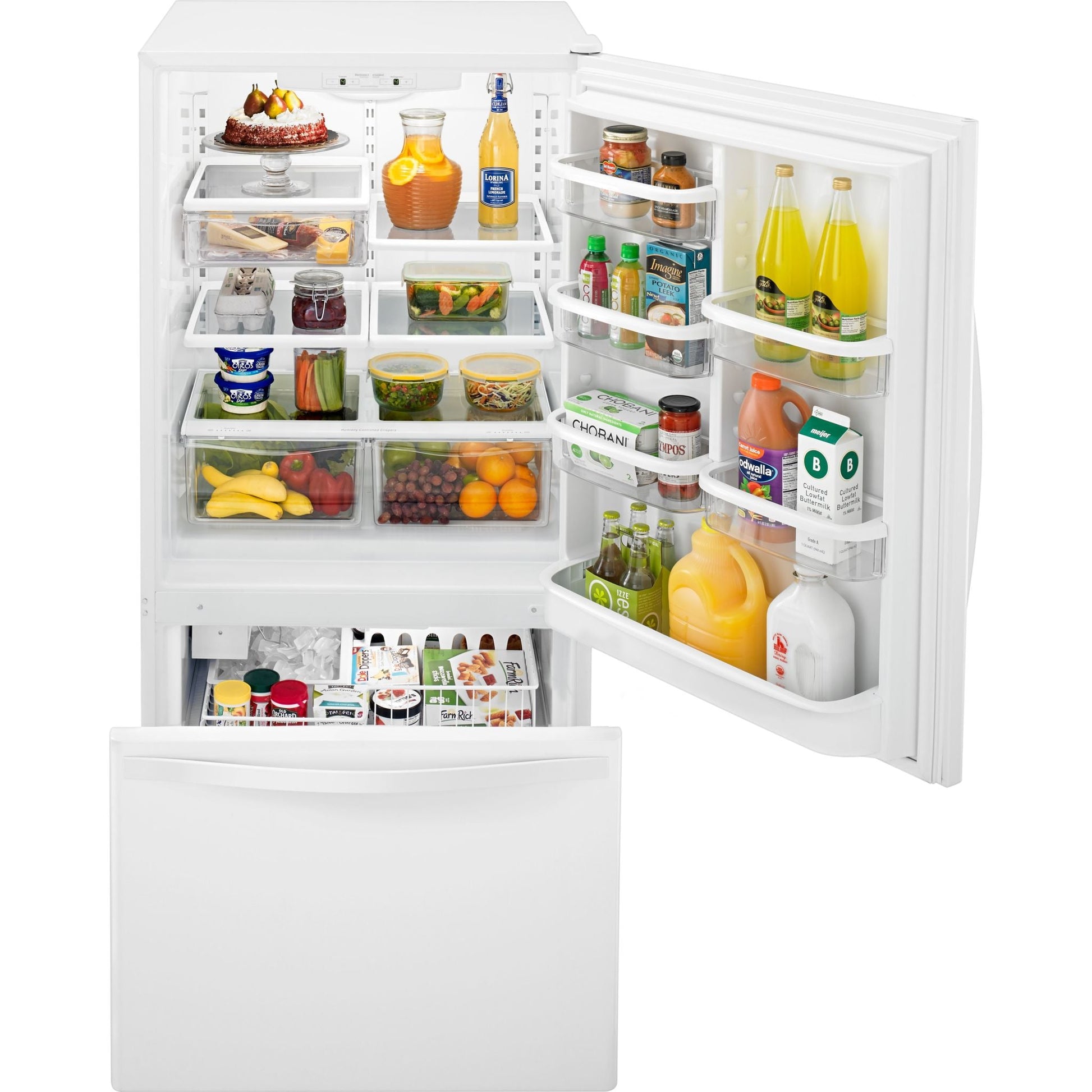 Whirlpool Bottom Mount Fridge (WRB322DMBW) - White