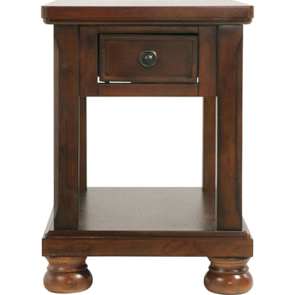 Porter End Table - Rustic Brown