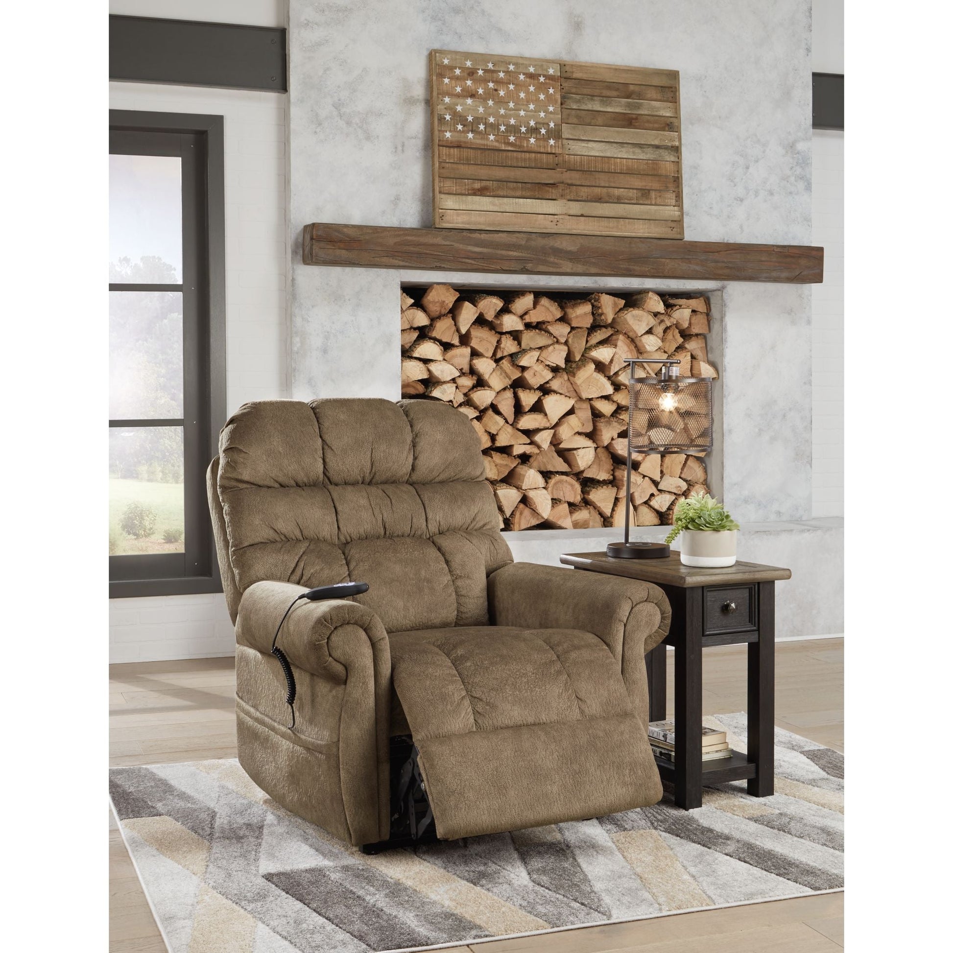 Mopton Power Lift Recliner - Saddle