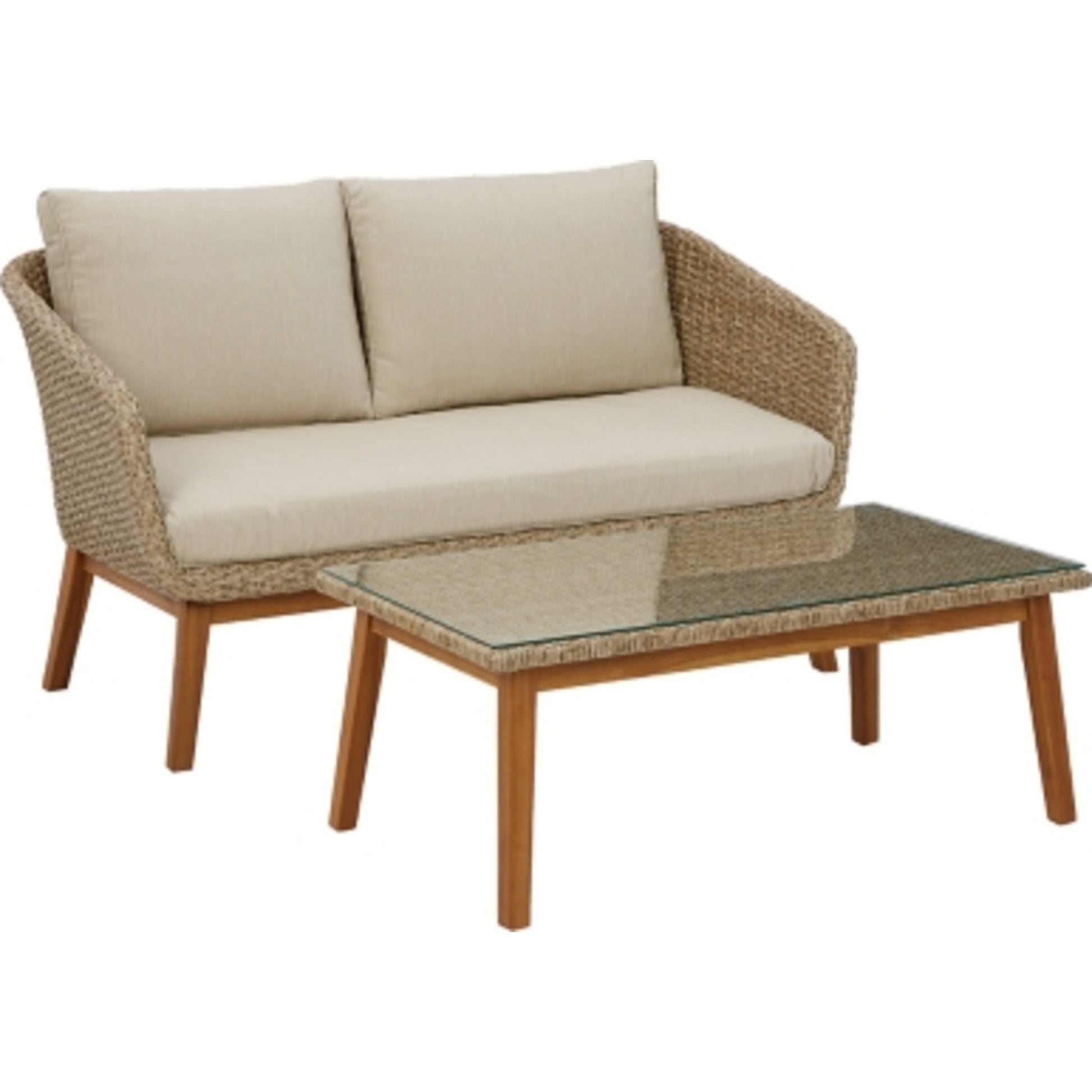 Outdoor Crystal Cave Loveseat Beige