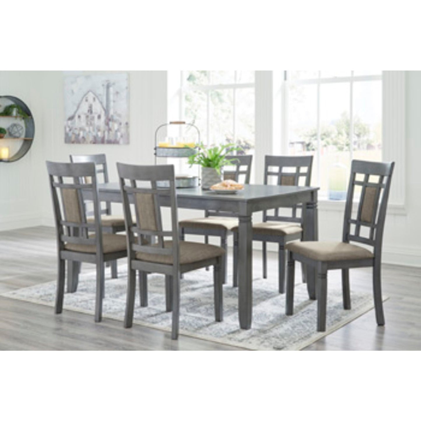 Jayemyer 7 Piece Casual Dining - Charcoal Gray - (D368-425)