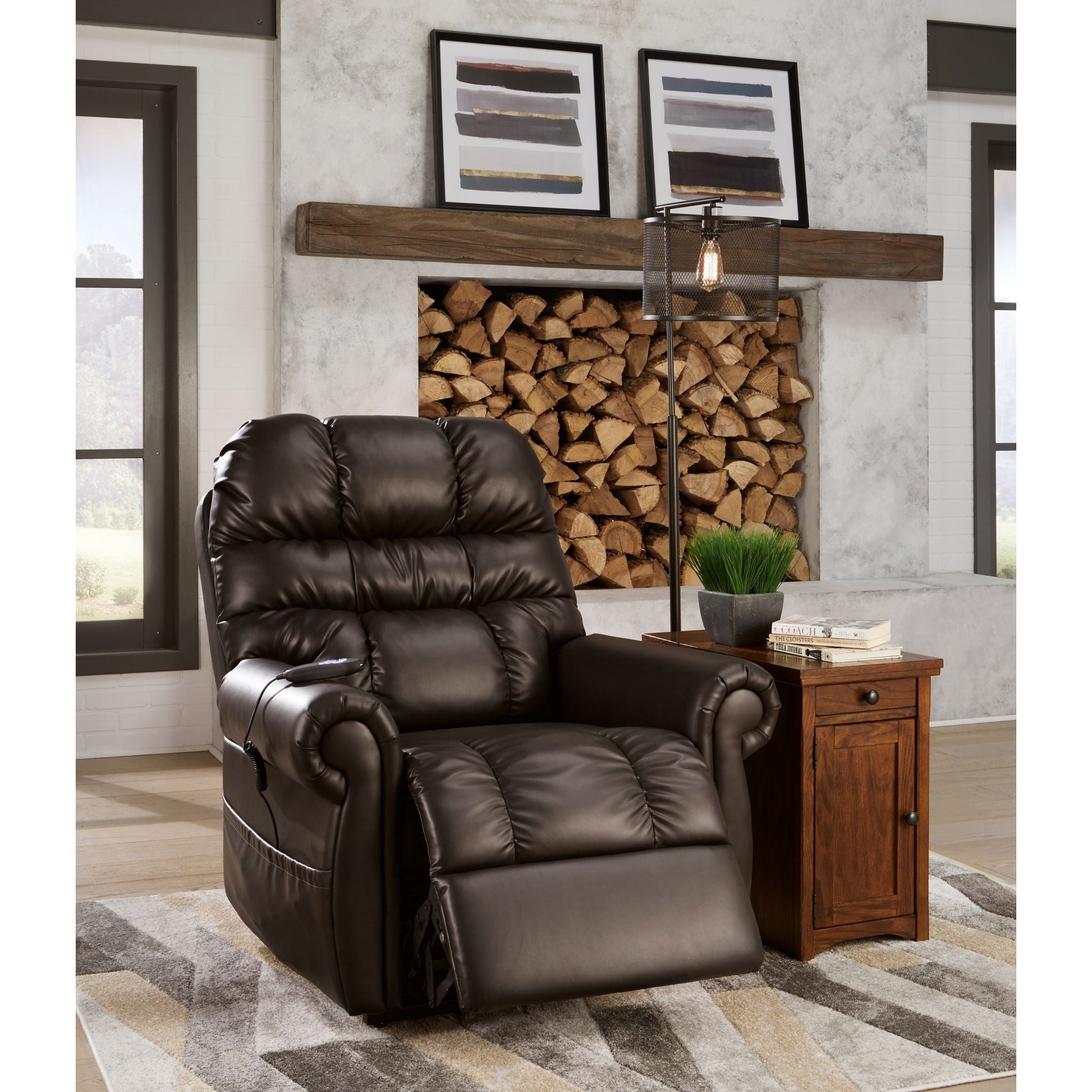 Mopton Power Lift Recliner - Chocolate