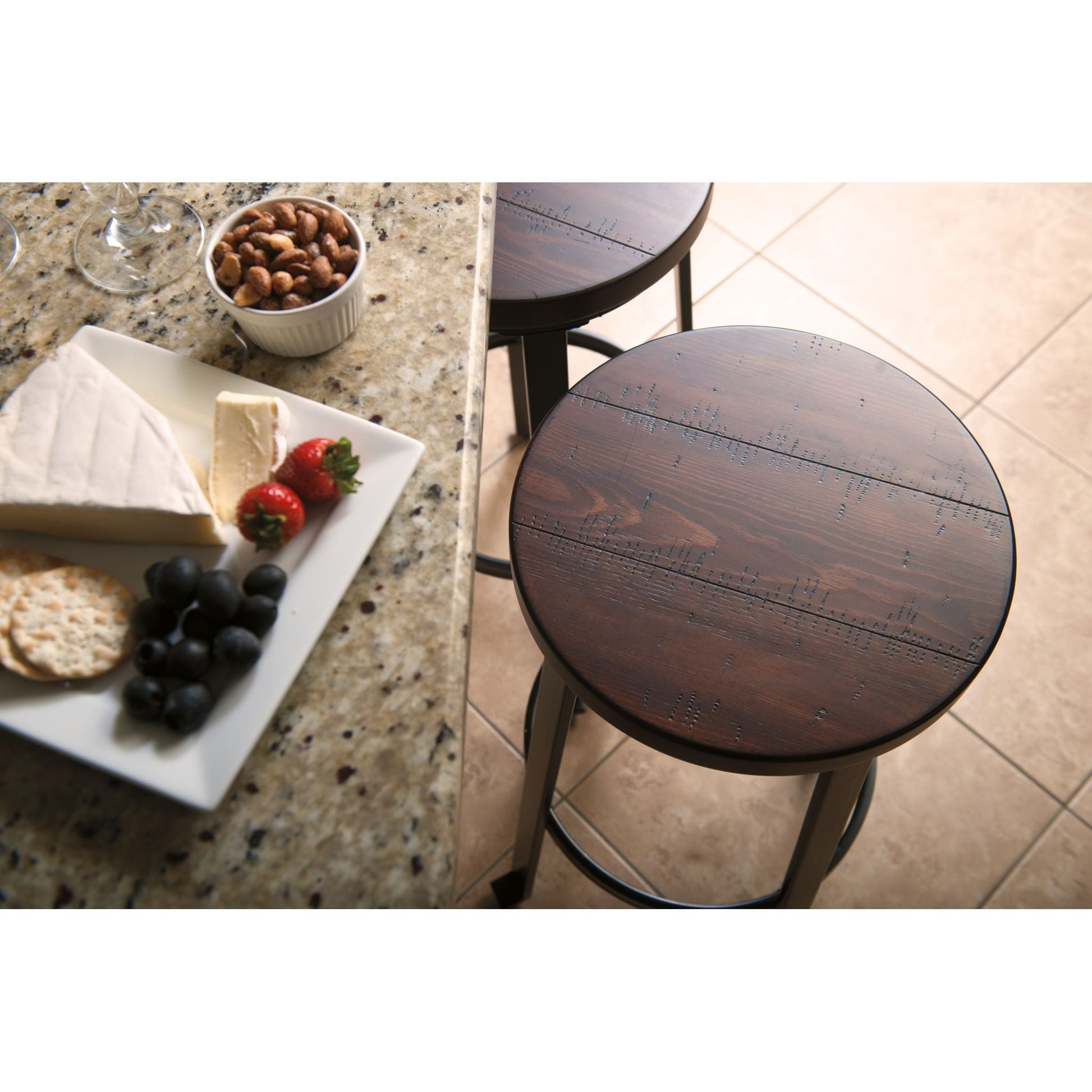 Challiman Bar Stool - Rustic Brown - (D307-124)