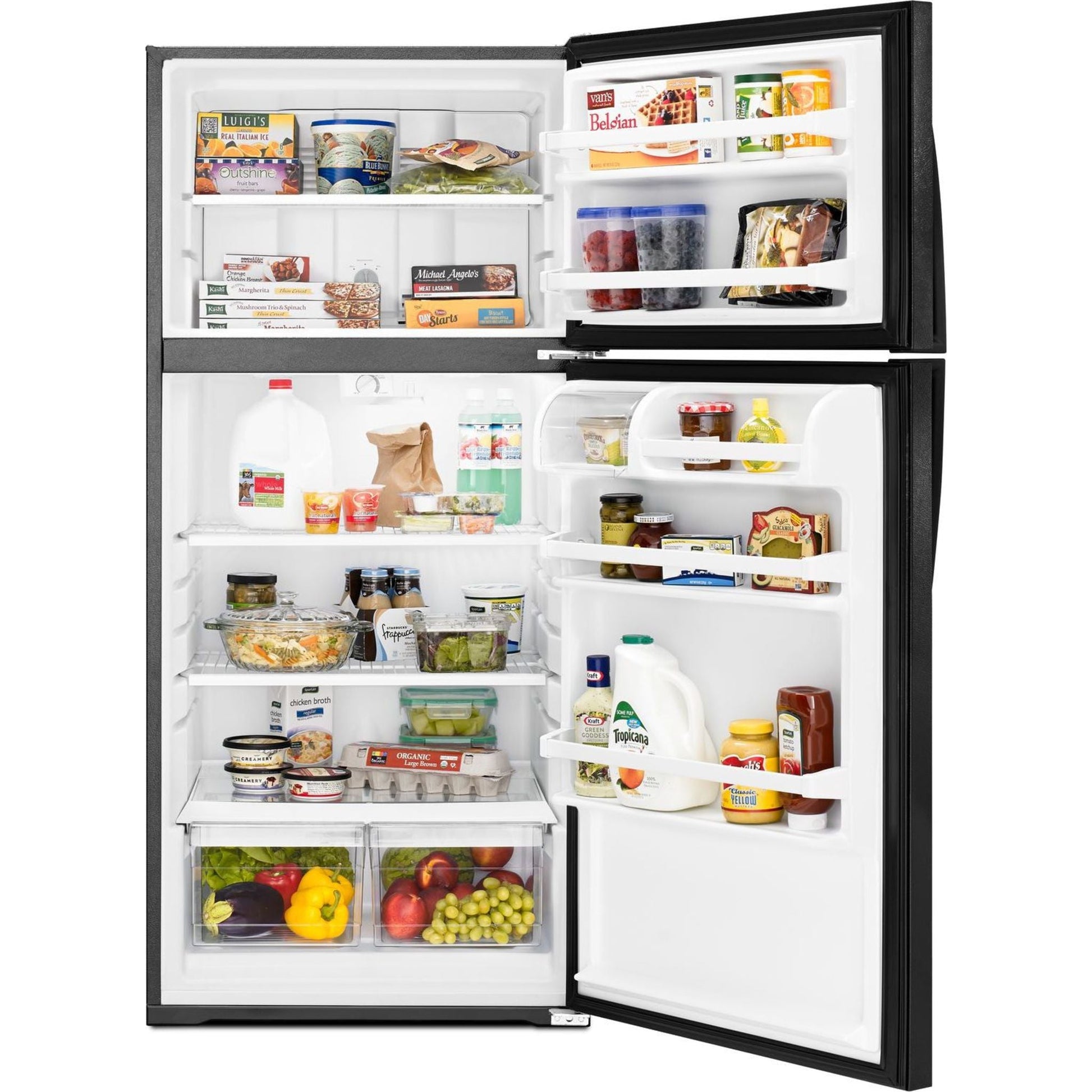 Whirlpool Top Mount Fridge (WRT134TFDB) - Black
