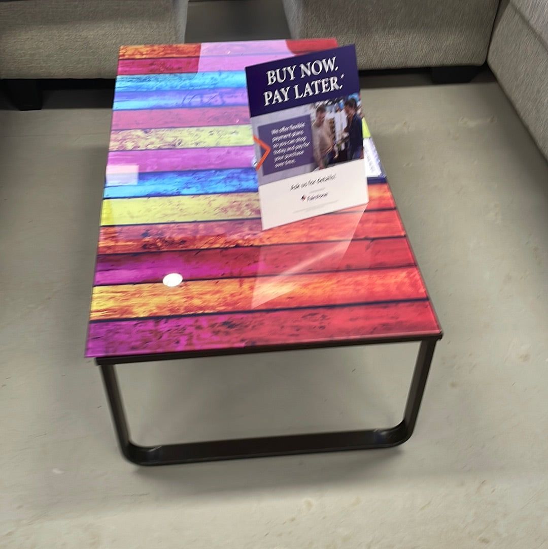 Rainbow glass table