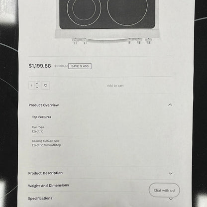 Frigidaire slide in white new