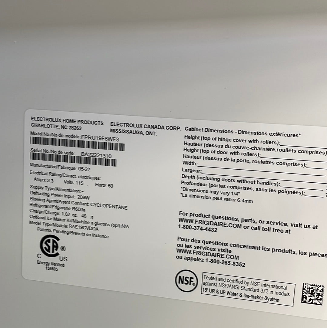 Electrolux all fridge in stock